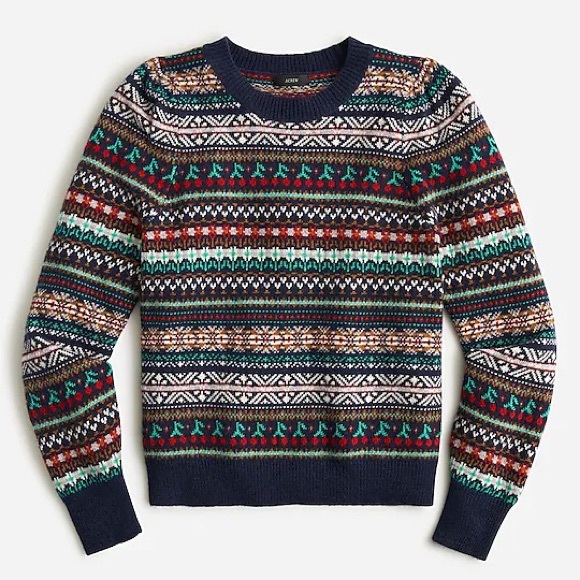 J. Crew Sweaters - J.Crew Puff-sleeve Fair Isle crewneck sweater sz M
